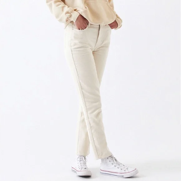 PacSun Corduroy Cream Mom Jeans - Picture 1 of 7